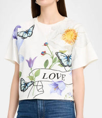 Alice + Olivia - Evan Embellished Embroidered Oversized Tee