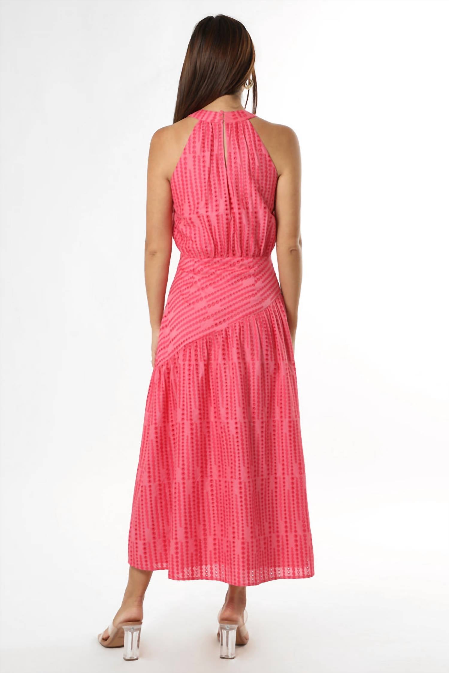 adelyn rae Sophie Halter Midi Dress in pink - women's dress - detail view