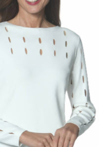 J'Envie/Eli - Cutout Jewel Neck Knit Sweater