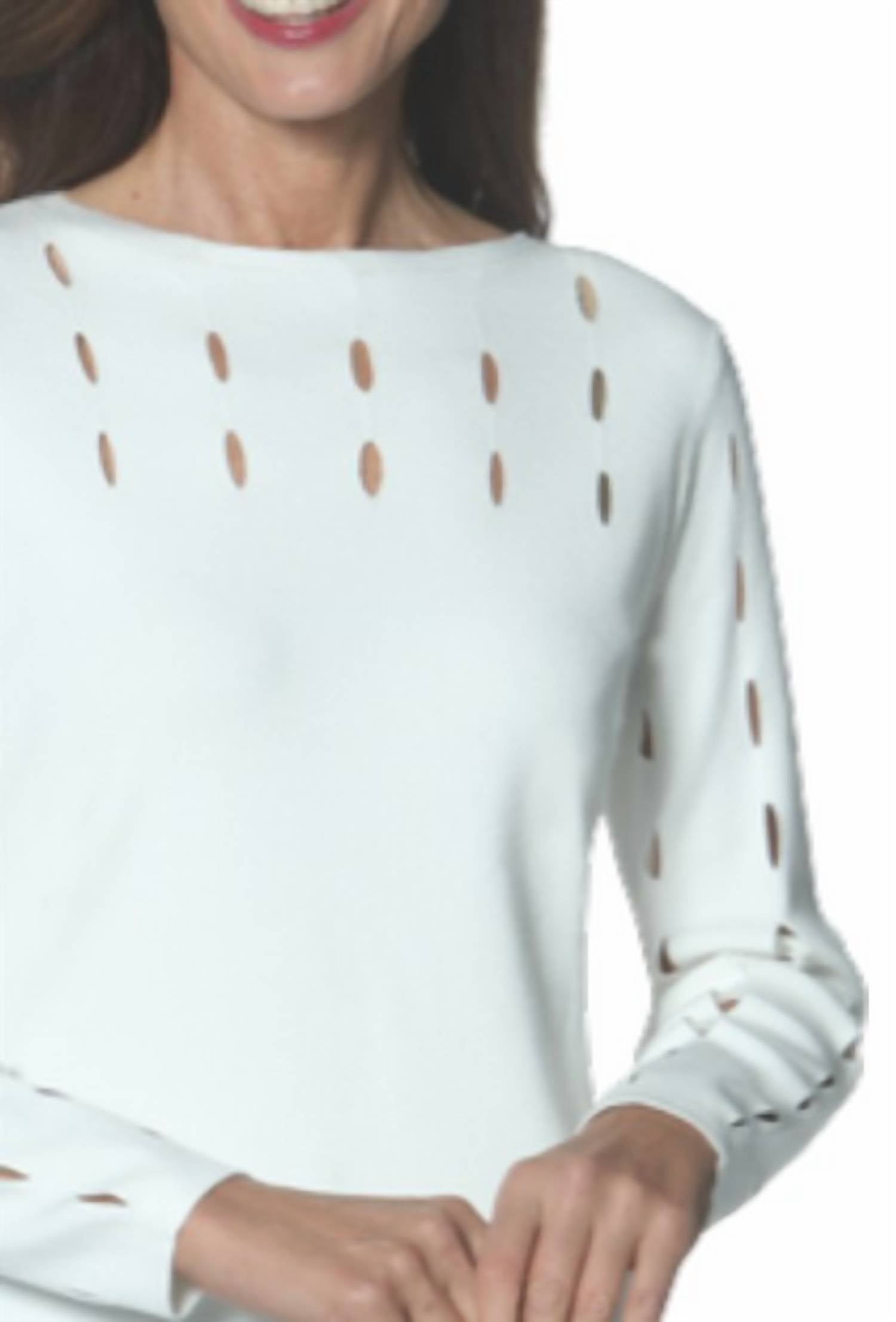 J'Envie/Eli - Cutout Jewel Neck Knit Sweater