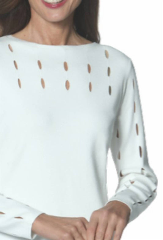 J'Envie/Eli - Cutout Jewel Neck Knit Sweater