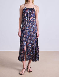 APIECE APART Taormina Dress in batik floral navy - women's dress