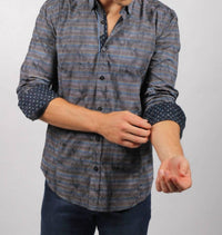 Eight X - Men's Knit Style Shirt With Contrasting Trim