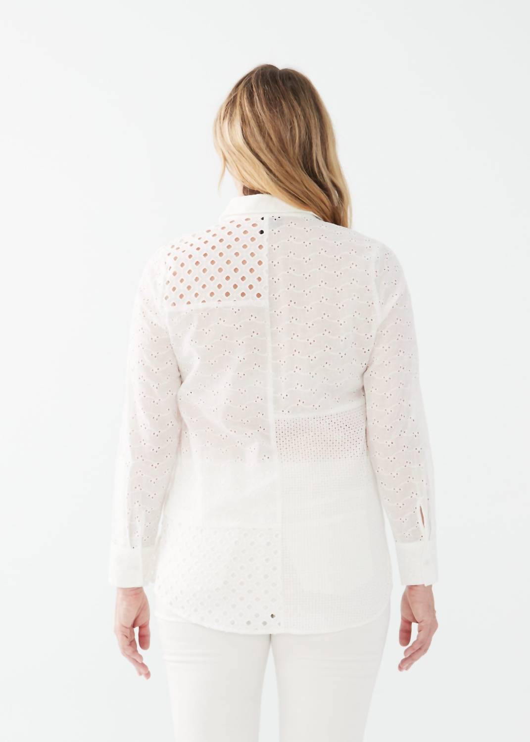 Fdj - Patchwork Long Sleeve With Eyelets Tunic
