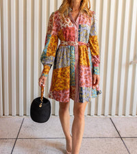 Modafleur - The Jules Patchwork Floral Shirt Dress