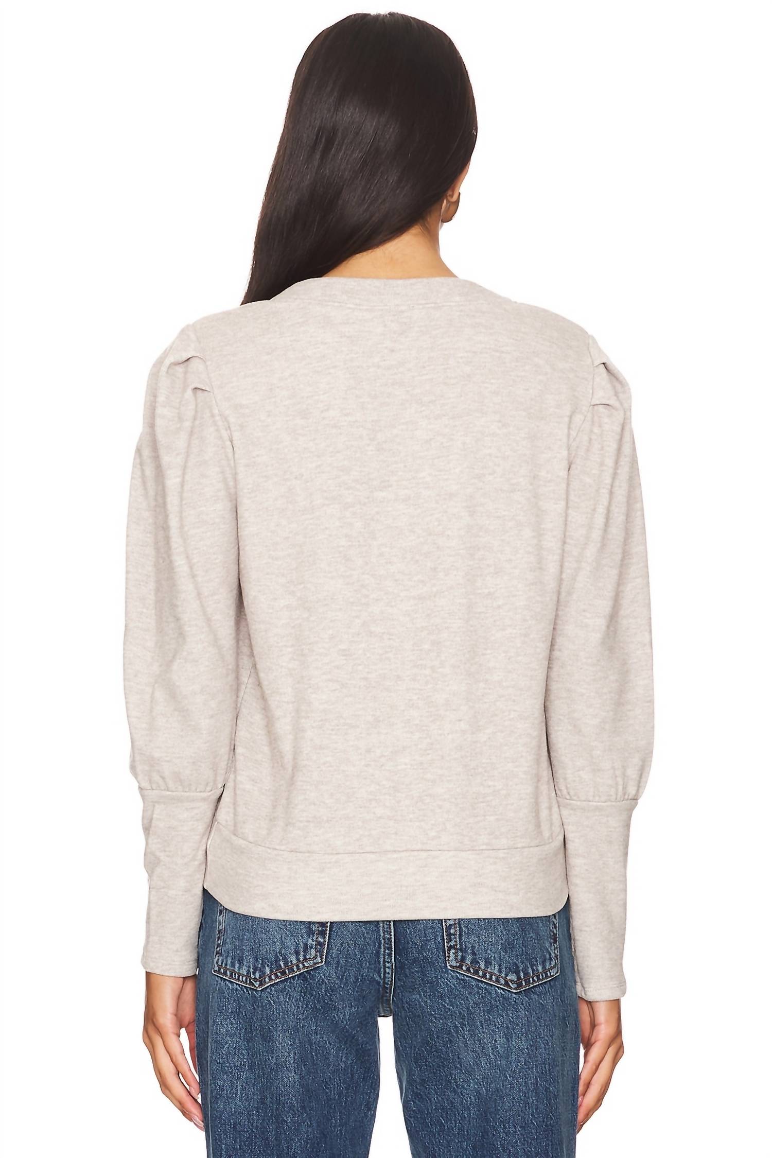 Bobi - Puff Sleeve V-neck Pullover