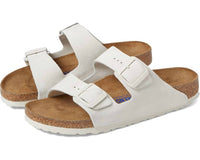 Birkenstock - WOMENS ARIZONA WHITE SOFT FOOTBED WHITE BUCKLES