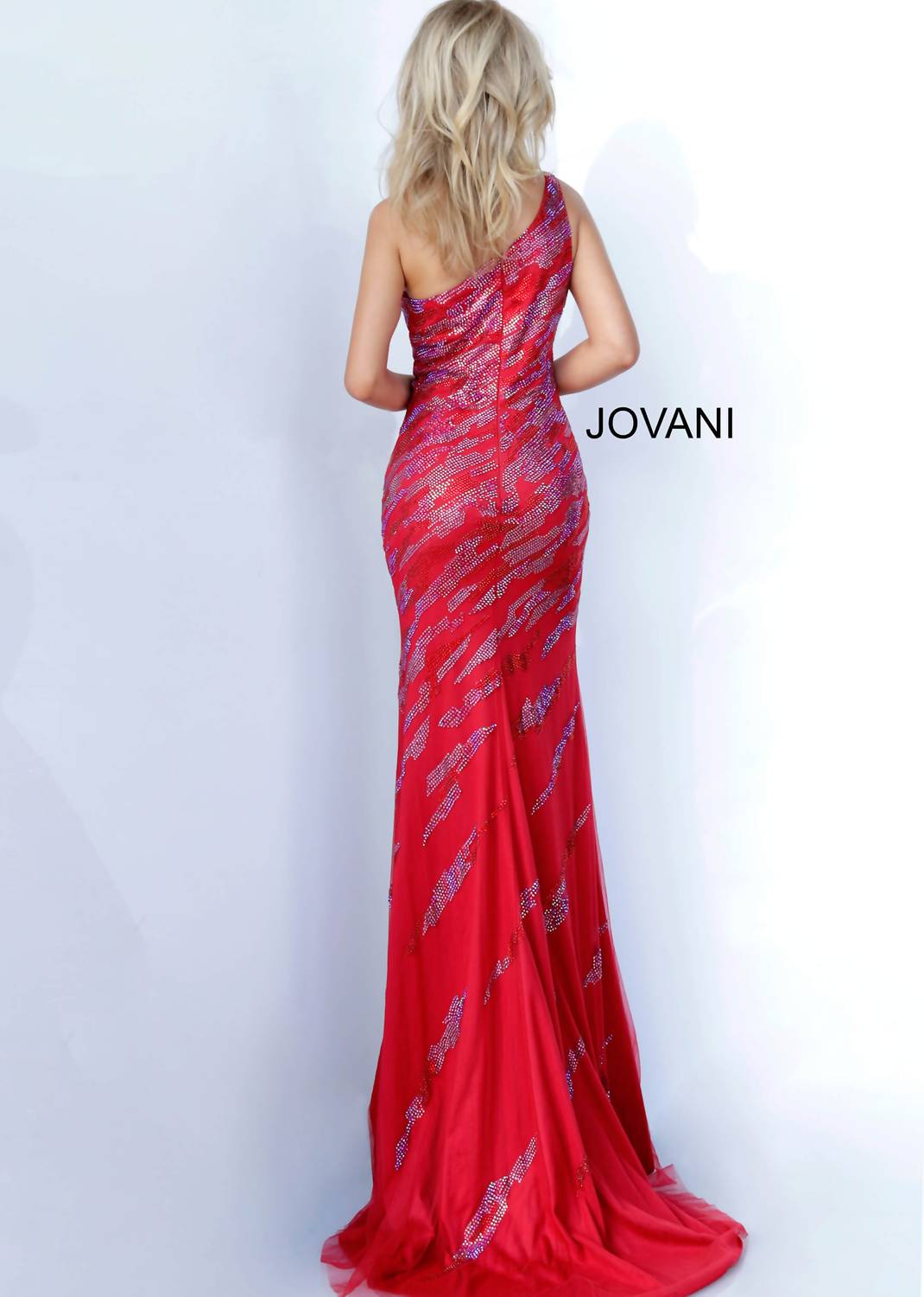 Jovani - One Shoulder Sparkle Prom Dress