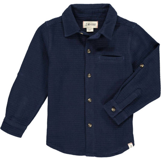 Me & Henry - Boy's Atwood Waffle Long Sleeve Woven Collared Shirt