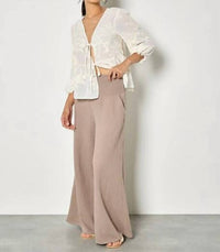 Apricot - Wide Leg Gauze Trouser