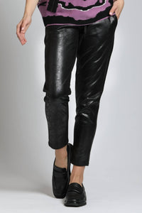 APNY Textured Vegan Leather Jogger - women's pants