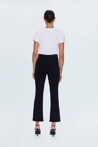 PISTOLA Lennon High Rise Crop Boot Jean in noir - women's jeans - detail view