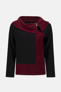 Joseph Ribkoff - Zipper Cowl Neck Pullover Sweater