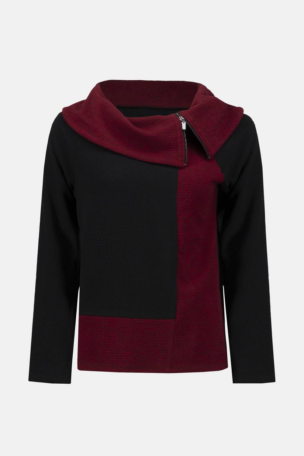 Joseph Ribkoff - Zipper Cowl Neck Pullover Sweater