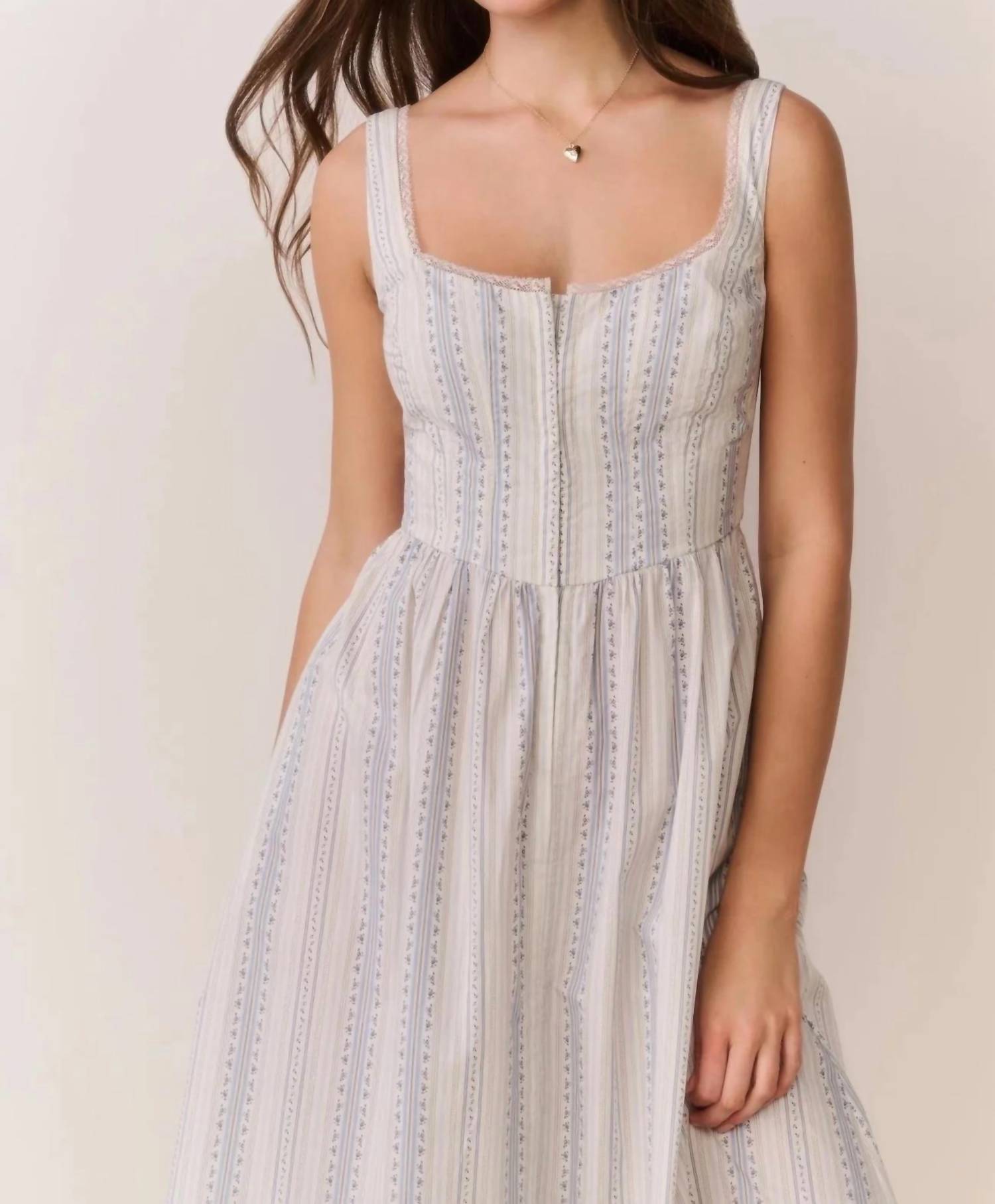 Loveshackfancy - majory cotton bustier midi dress