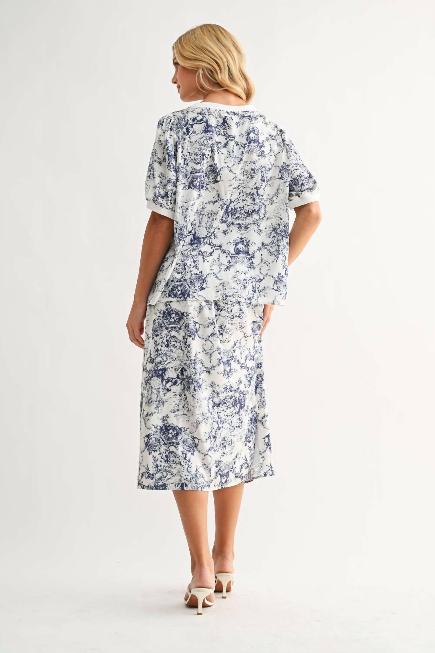 Joh Jareth Midi Skirt in navy - women's skirt - alternate view