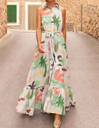 Oliphant - Sleeveless Maxi Shirt Dress