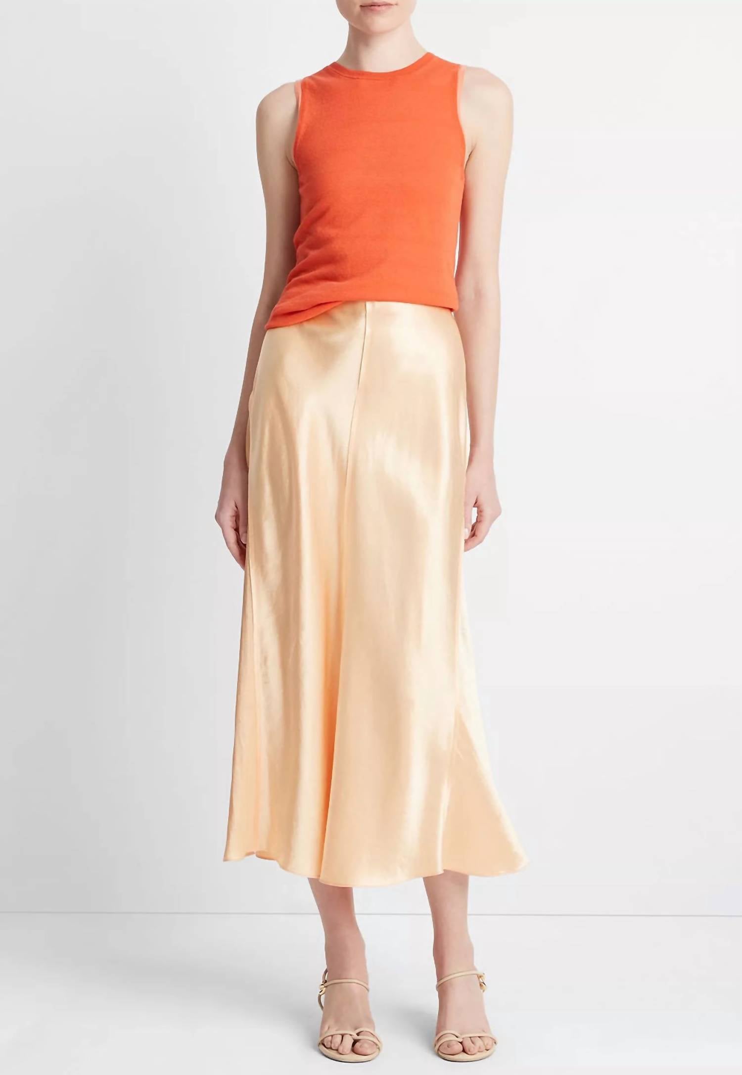 Vince - Raw Edge Panelled Slip Skirt