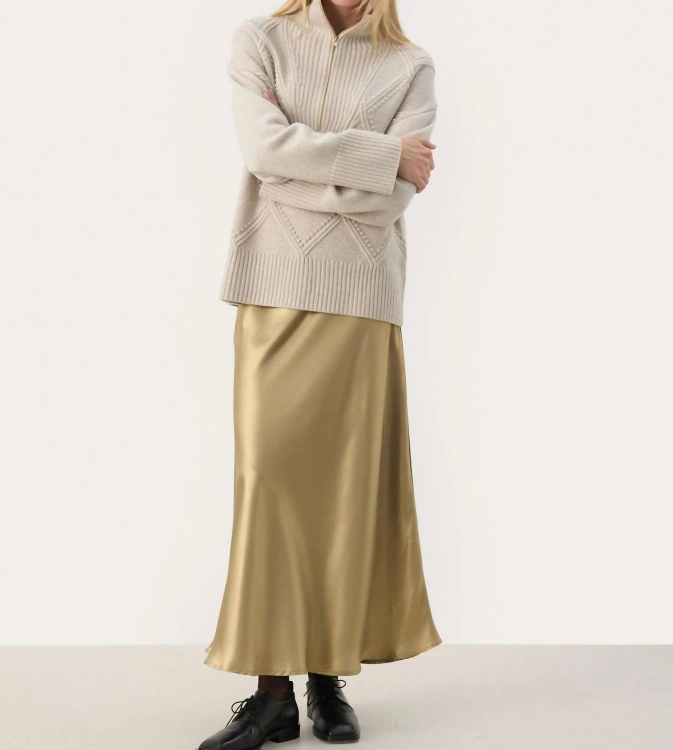 Part Two Laurinas Maxi Skirt in gold - women's skirt - alternate view