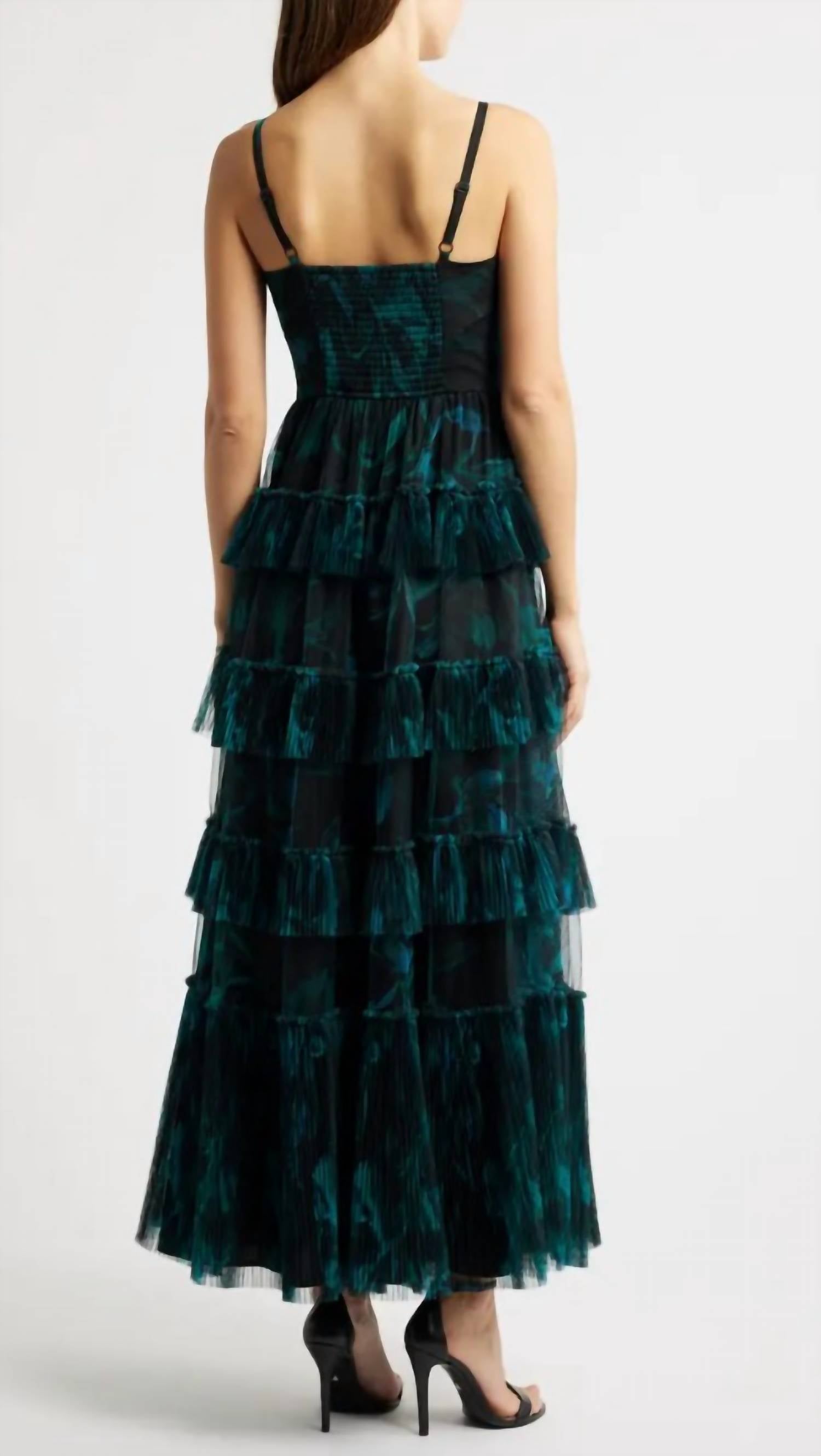 Hutch - Freya V-Neck Tiered Ruffle Gown
