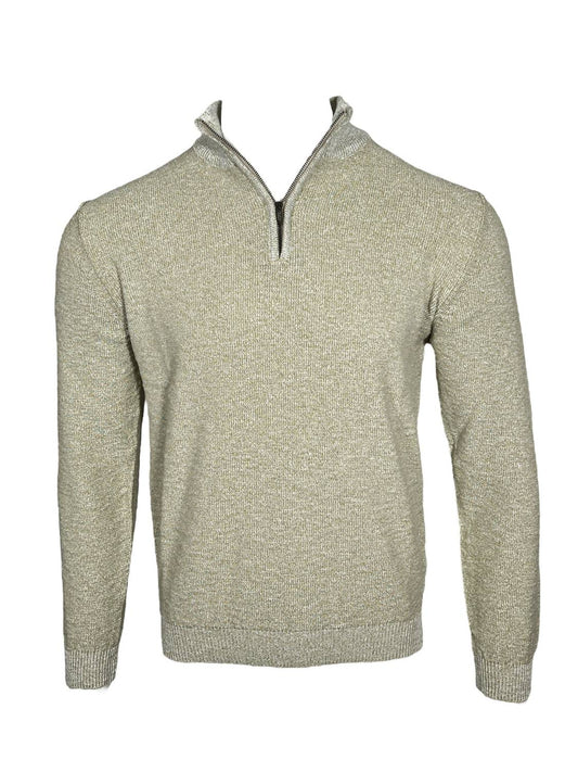 Maurizio Baldassar - MEN SUMMER MOULINE 1/4 ZIP SWEATER