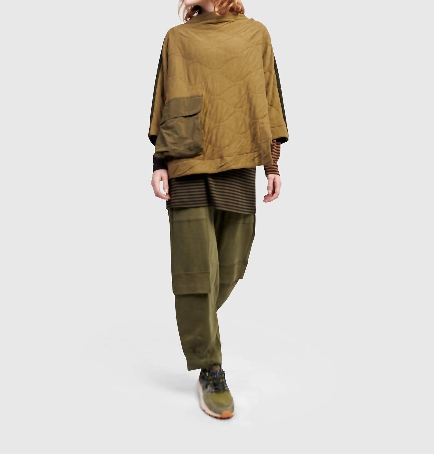 ALEMBIKA Urban Sah Quilted Pullover Sweater in khaki - women's sweater - view 7