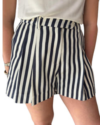 ASTR Women's Preston Short in navy white stripe - women's shorts