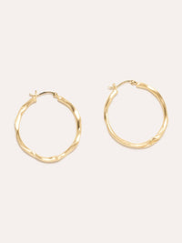 Completedworks - Women's Furrowed Vermeil Twisted Hoop Earrings