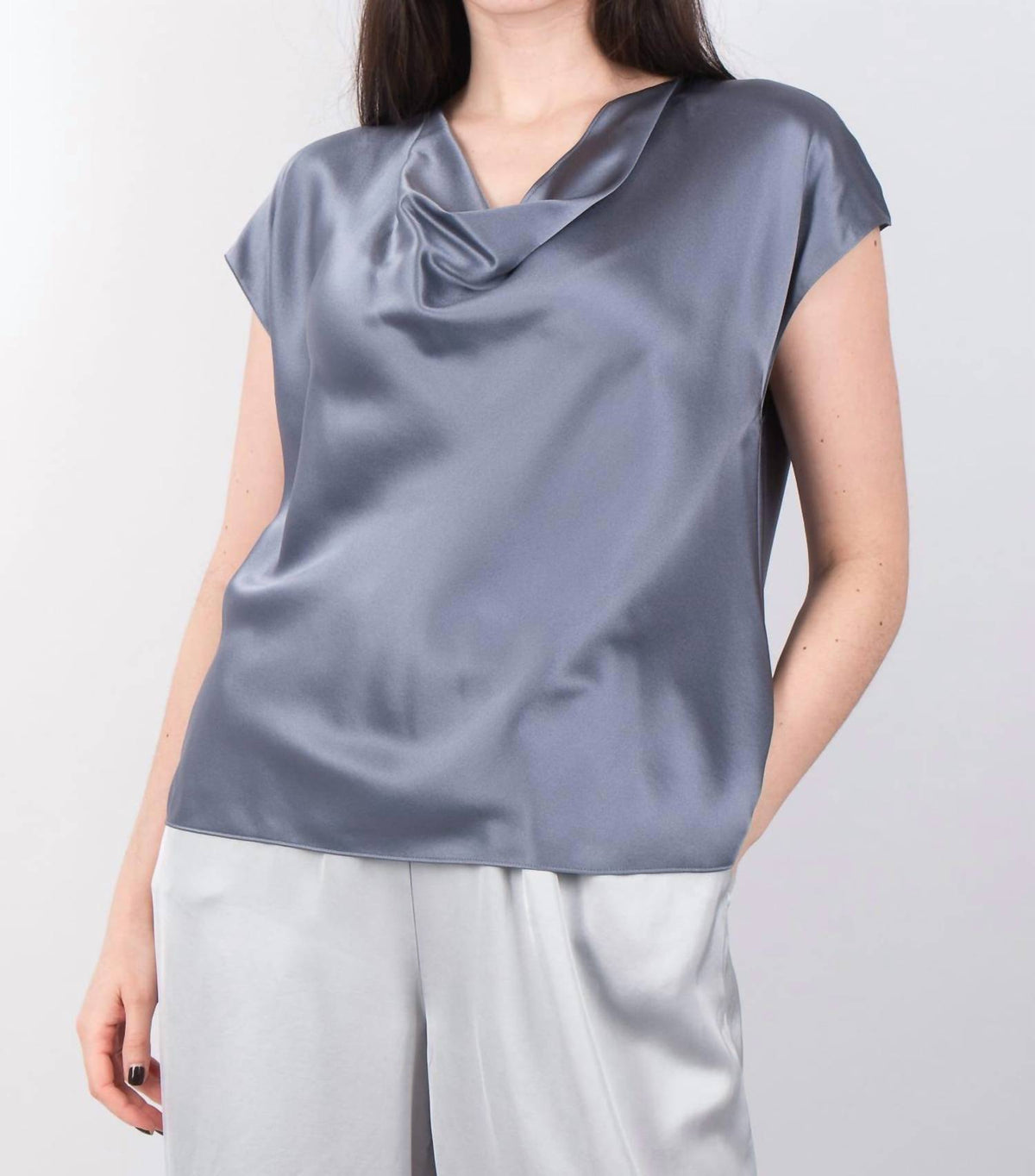 Vince - COWL NECK CAP SLEEVE BLOUSE