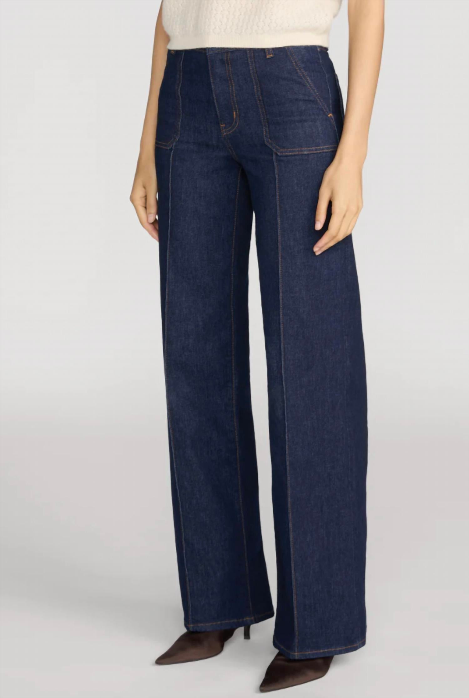 Frame - Le Slim Palazzo Pintuck Pocket Jeans