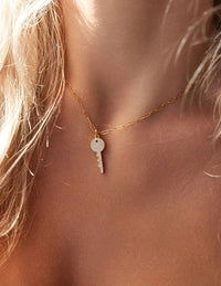 Adriana Pappas - Women's Crystal Key Necklace