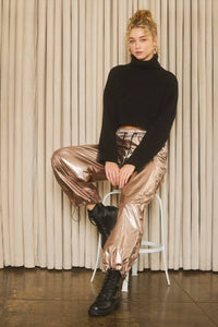Idem Ditto - Turtle Neck Loose Fit Crop Sweater