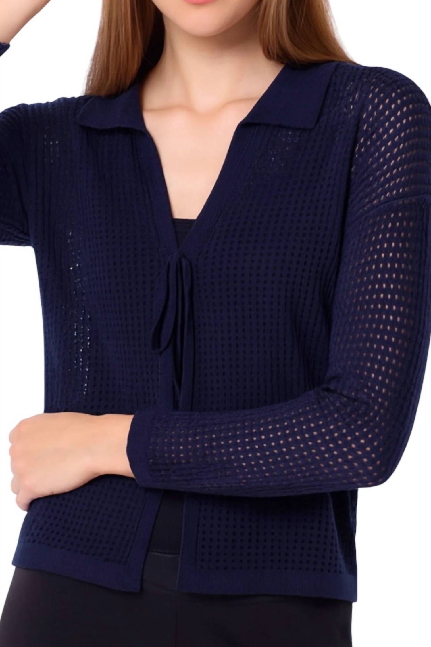 French Kyss - Crochet Tie Cardigan