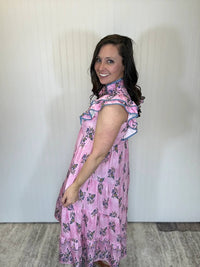 Umgee - Tiered Midi Dress With Ruffle Sleeve
