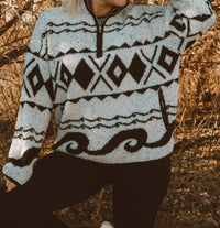 LE LIS Snuggle Up Oversized Quarter Zip Sweater in black - women's top - view 5