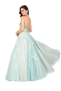 Terani Couture - Plunging Illusion Neckline Prom Dress
