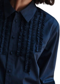 Cissa - The Ruffle Cropped Long Sleeve Shirt
