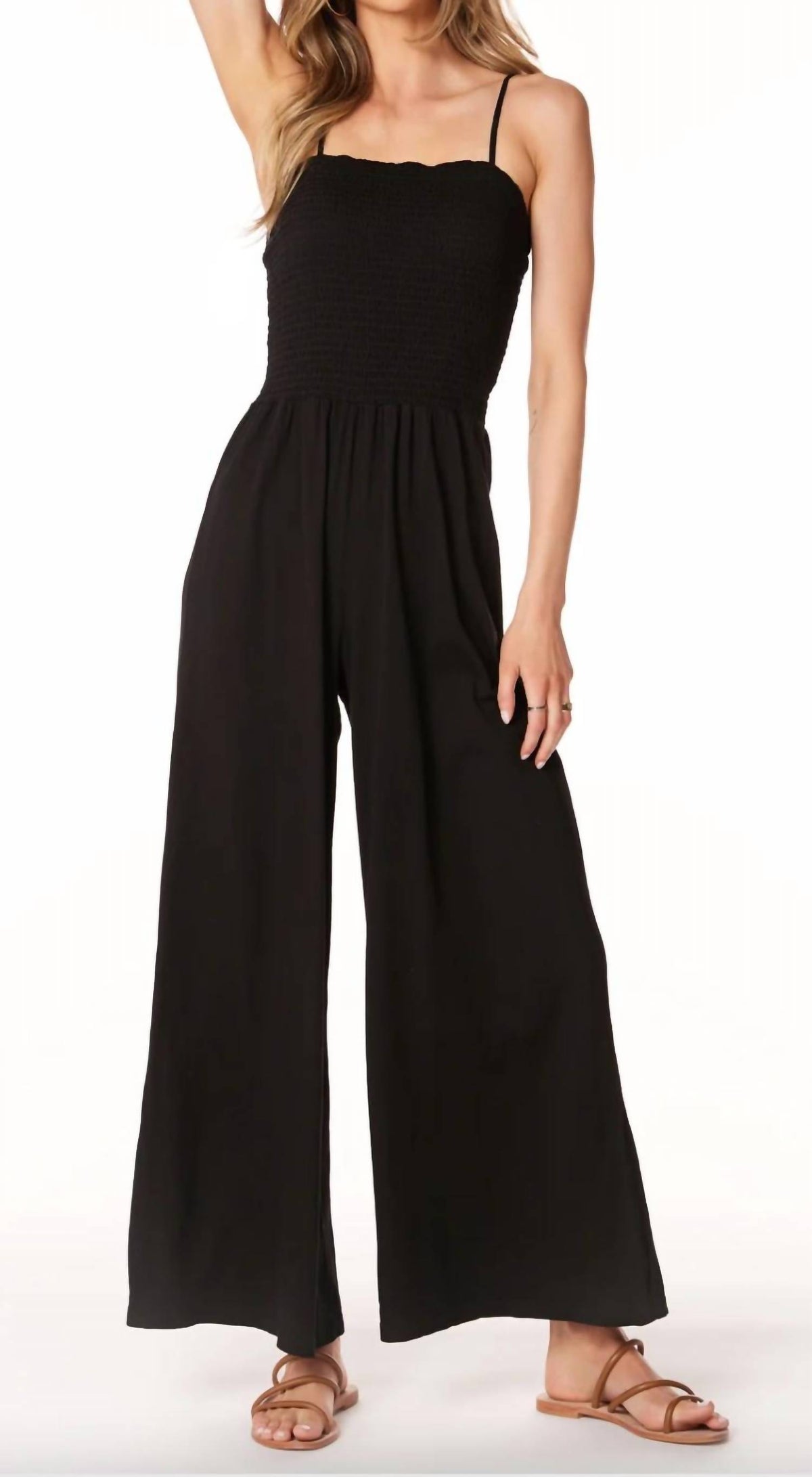 Bobi - Cami Strap Smocked Jumpsuit