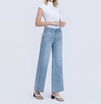 Flying Monkey - High Rise Trouser Hem Twist Wide Leg Jeans