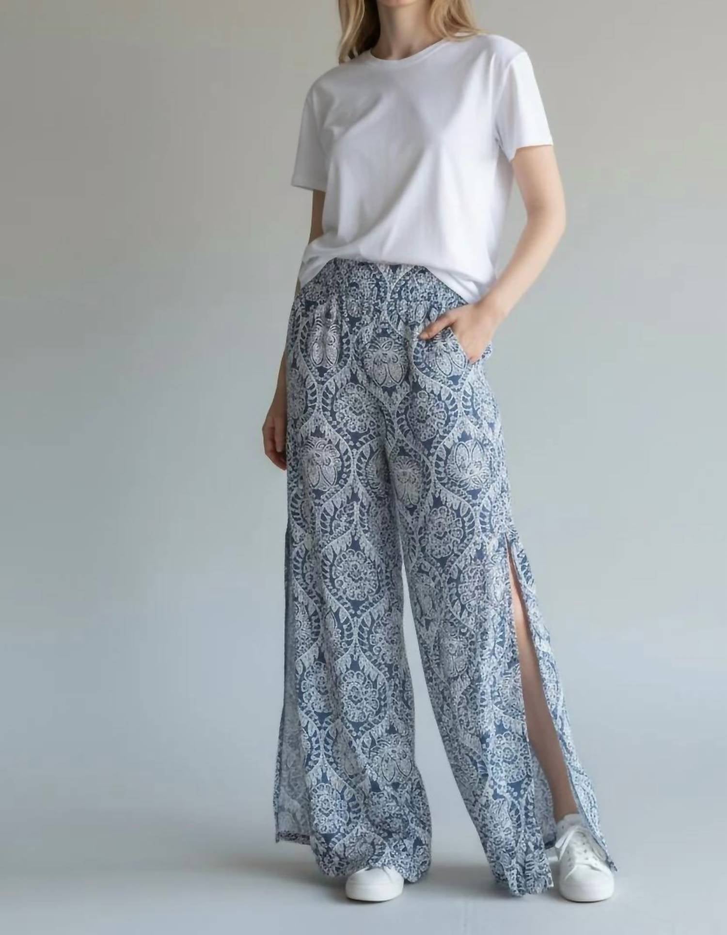 Elan - Bandana Side Slit Pants