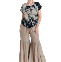 Oh My Gauze! Grace Cotton Top in marble black - women's t-shirt