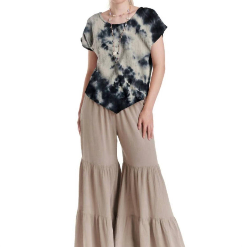 Oh My Gauze! Grace Cotton Top in marble black - women's t-shirt