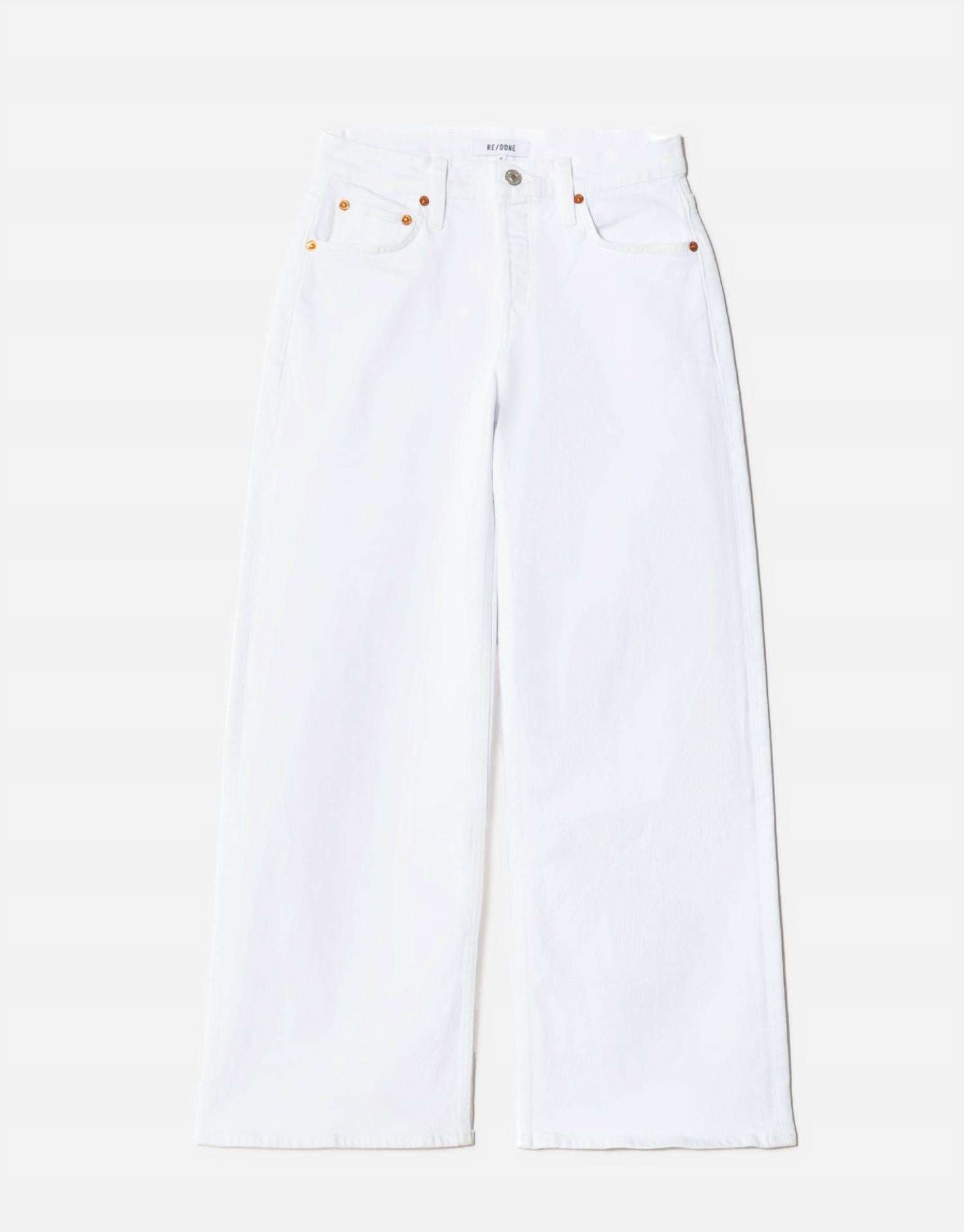 Re/Done - Women's Mid Rise Wide Leg Crop Jeans