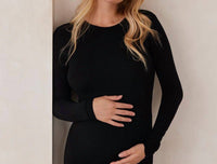 Bumpsuit - Soft Rib Maxi Long Sleeve Dress