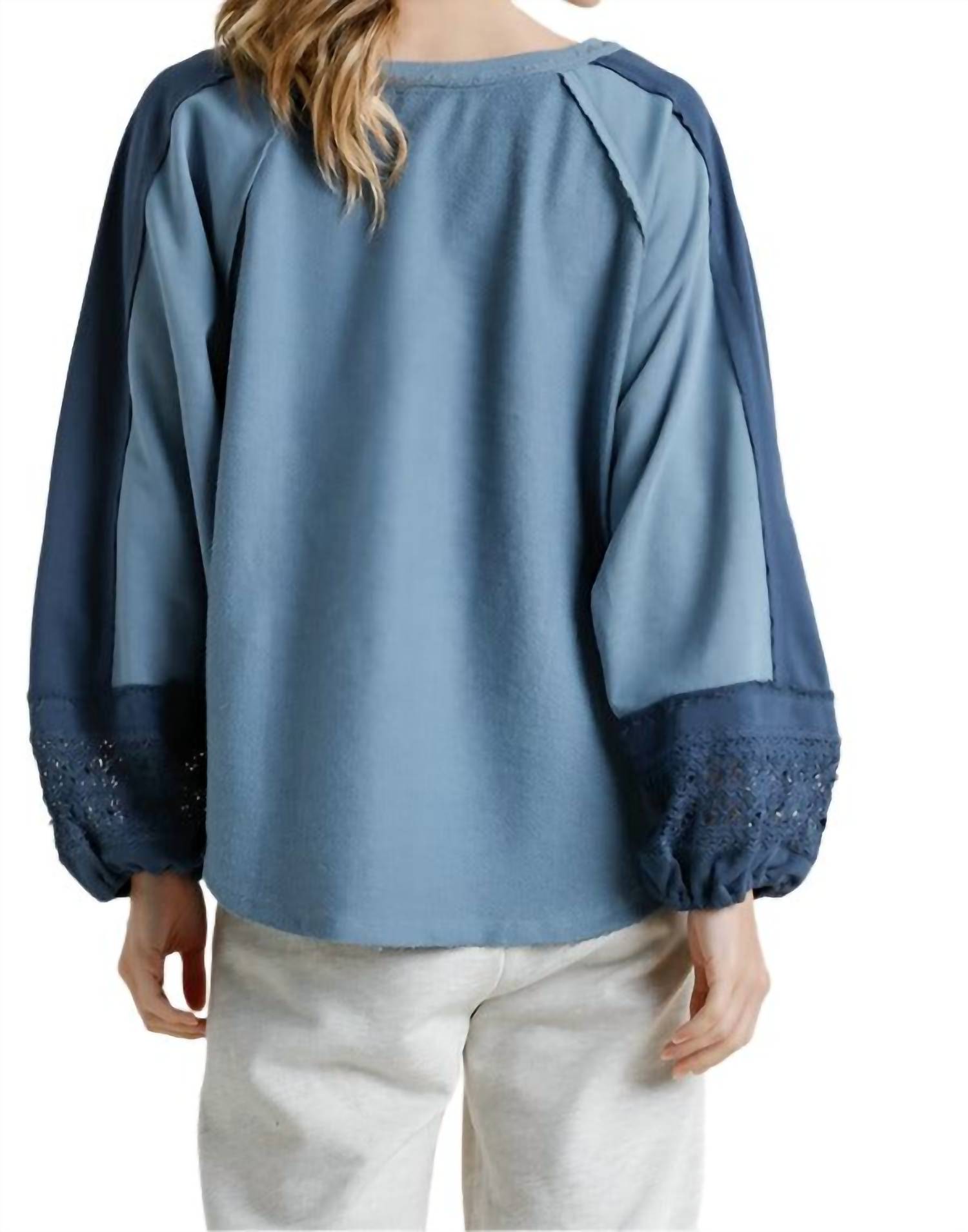 Umgee - Crochet Puff Sleeve Top