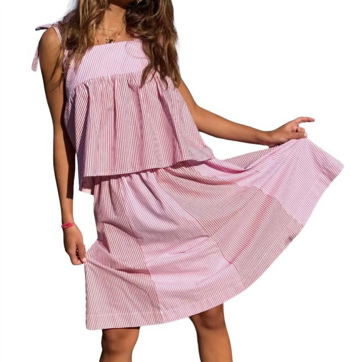 Rose Carmine - Women's Rayures Skirt