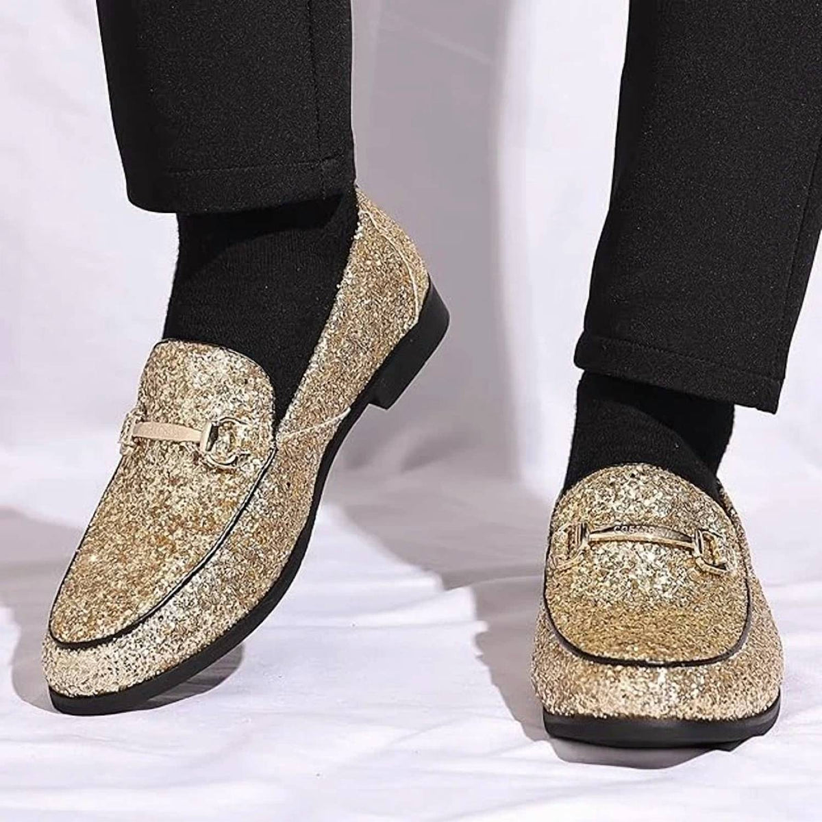 Cosidram - Men's Slide On Buckle Loafer Shoes