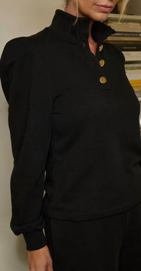 Nation LTD Jessie Sweatshirt in black - women's top - detail view