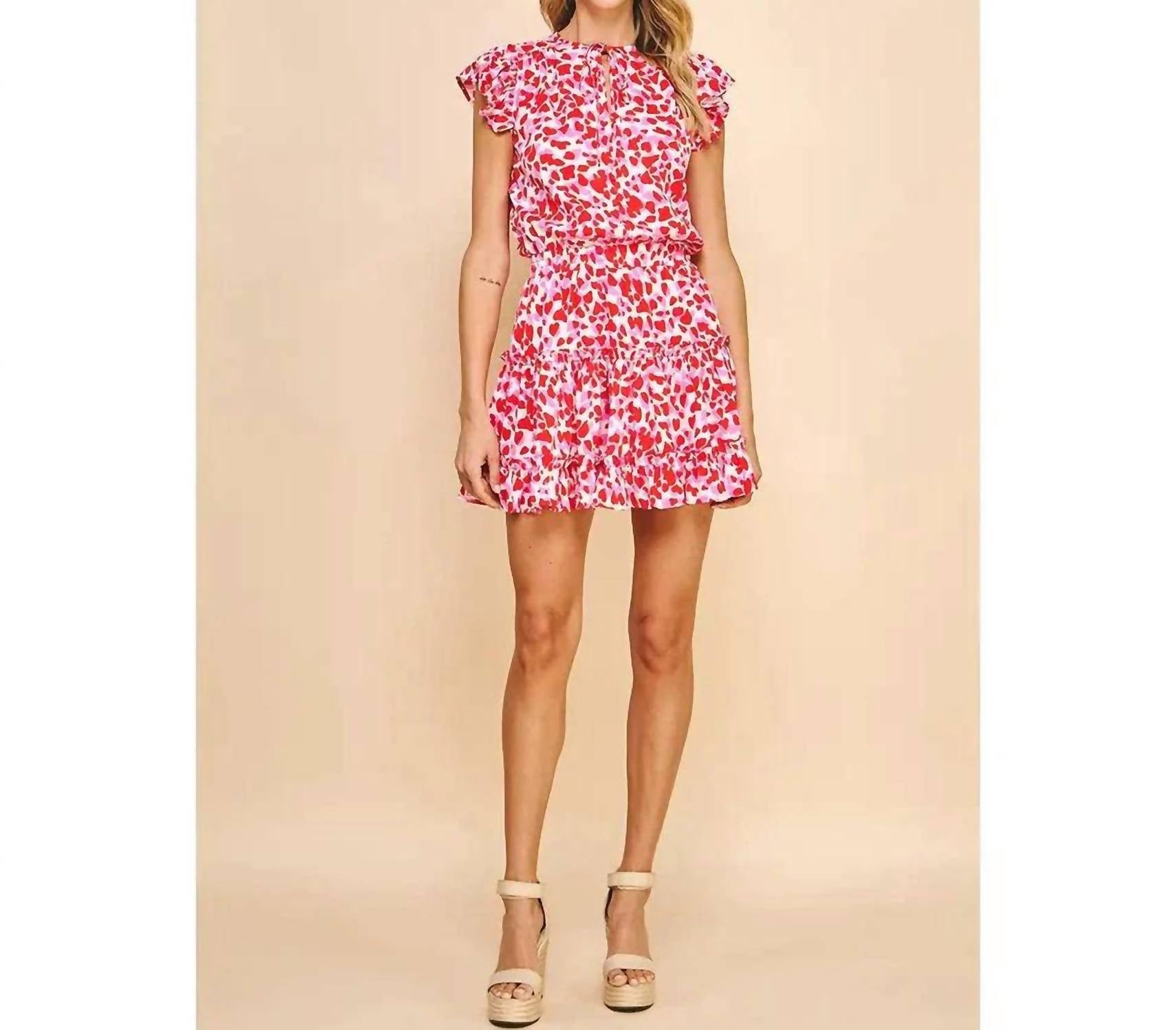 Pinch - Hearts V-Neck Mini Dress
