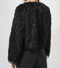 Joseph Ribkoff - Faux Fur Collarless Boxy Jacket